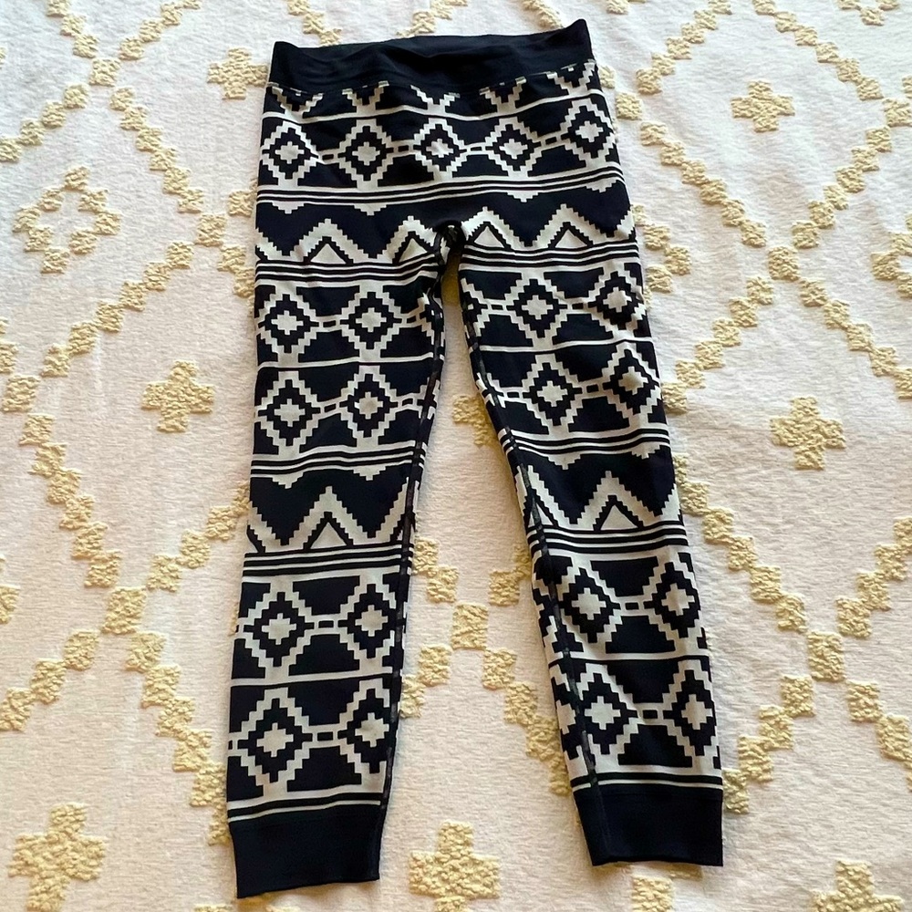 Sweaty Betty Base Layer Leggings. Blue Geometric. Size Large. Great condition.